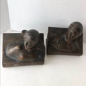 Antique Jennings Brothers Dante Beatrice Bookends